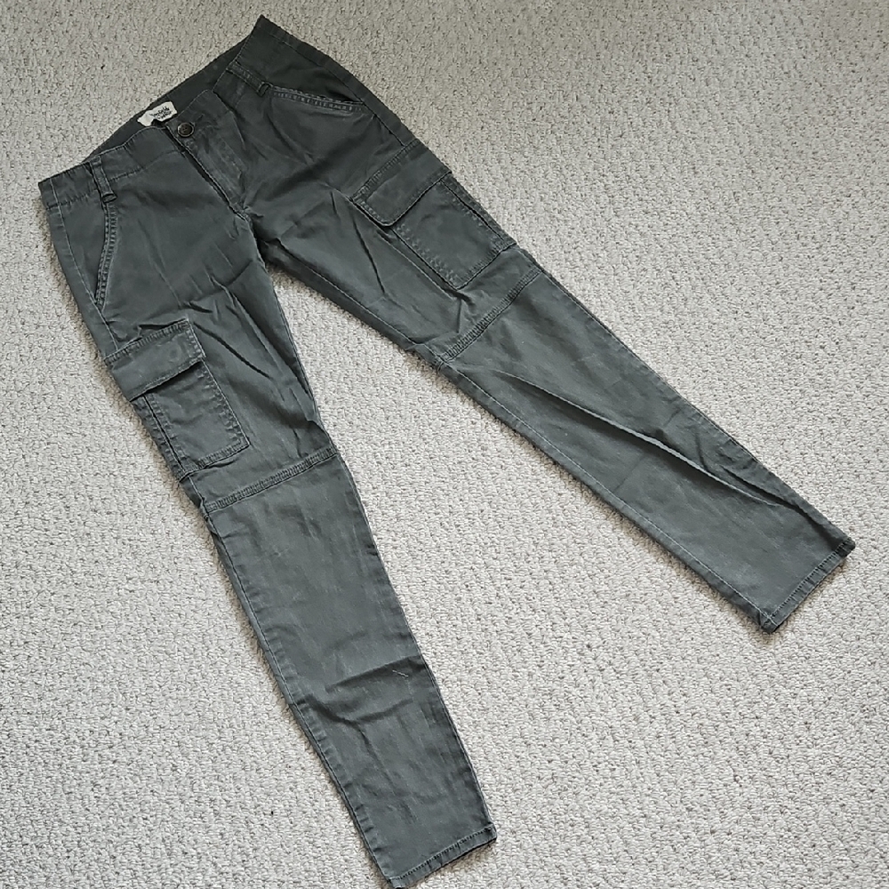 Skinny Army Green Cargo Pants For Women